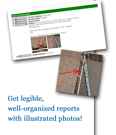 Get legible, well-organized report with illustrated photos!